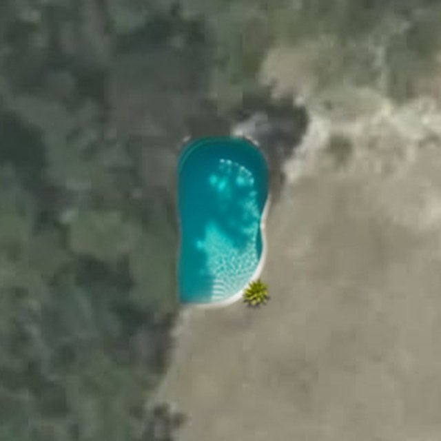 A freeform lagoon pool rendered into a real backyard